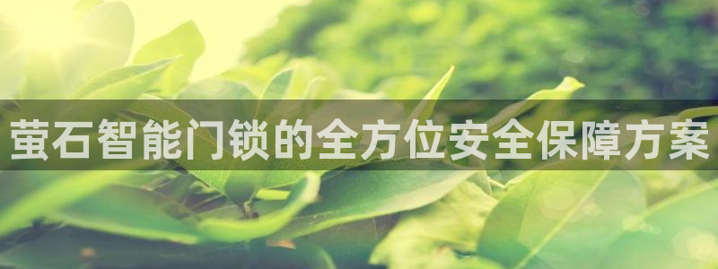 jdb电子游戏网址大全：萤石智能门锁的全方位安全保障方案
