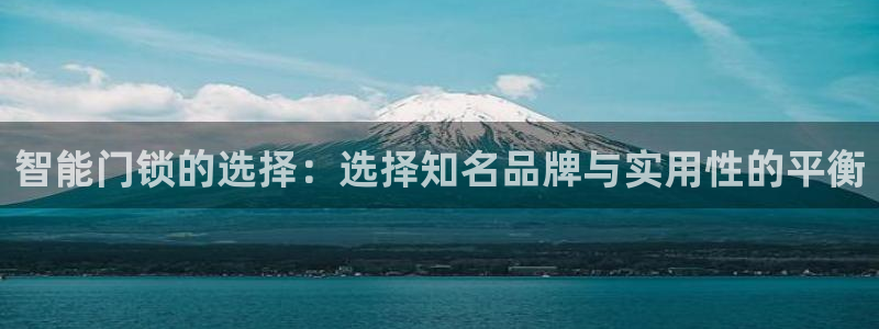 jdb电子游戏修改器：智能门锁的选择：选择知名品牌与实用性的